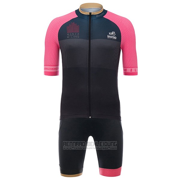 2017 Fahrradbekleidung Giro D'italien Monza Milano Braun Trikot Kurzarm und Tragerhose